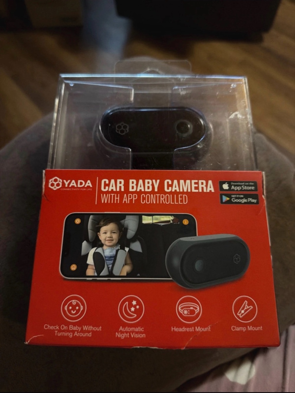 Yada Car Baby Camera with App Control - Black